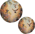 Forest Flowers and Hummingbird Trivets for Hot Dishes Pots and Pans Potholders Woven Trivet Cotton Round Large Pot Holder Decor Heat Resistant Hot Pads Mat for Table Counter Cooking Potholder S