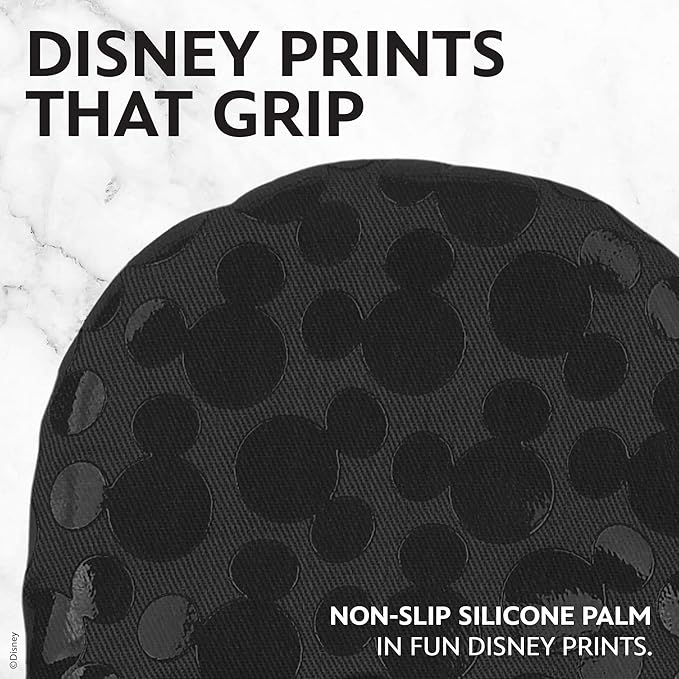 Disney Oven Mitts - 5.5” x 7.5” Heat-Resistant Mini Oven Mitts with Non-Slip Printed Silicone Disney Silhouettes - Mickey & Minnie, Stich, Winnie The Pooh