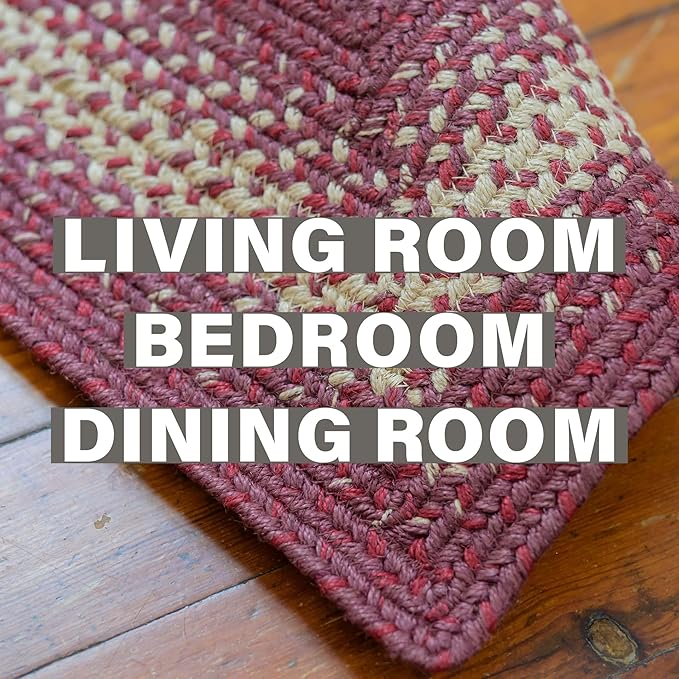 Homespice Autumn Maple Braided Oval Rugs 4x6' - Jute Braided Area Rug for Bedroom for Primitive Decor
