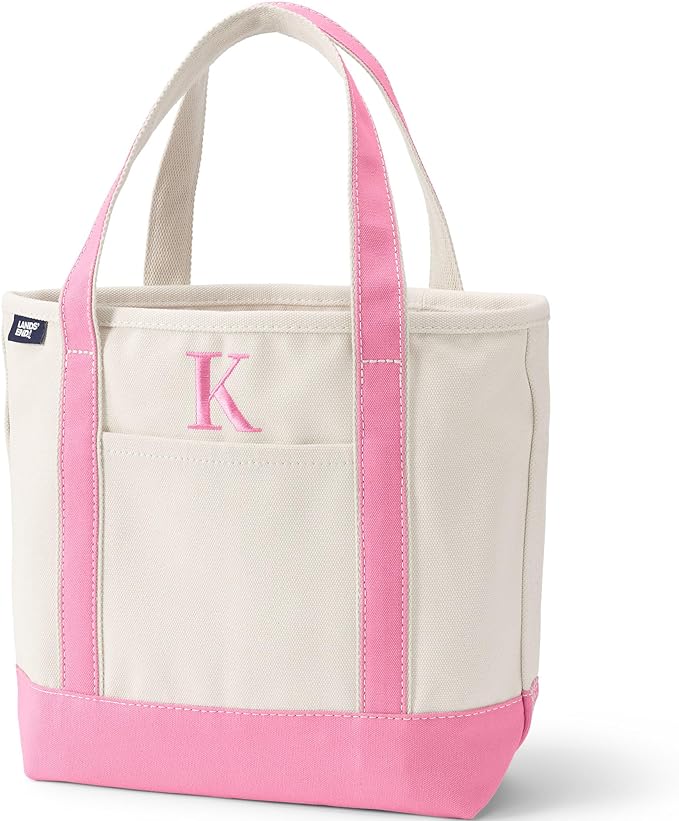 Lands' End Pre-Monogrammed Letter Canvas Tote Bag