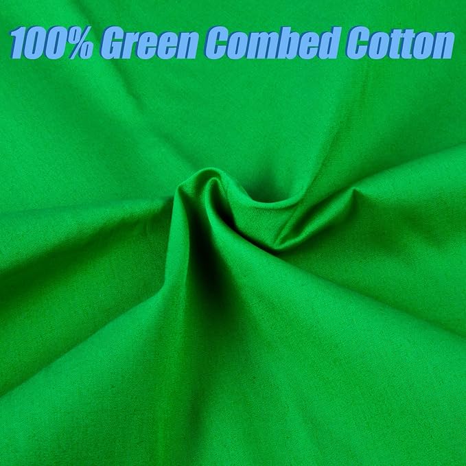 5 Yard Green Cotton Fabric,Natural Cotton Poplin Fabric by The Yard, 59 Inches Wide 100% Cotton Fabric,Soft Embroidery Muslin Quilting Material for Sewing Material Apparel Cloth