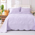 Cmfshape Oversize King Bedspread 128"x120",3 Piece California King Quilt,Lightweight Lavender Bed Quilt Set for All Season,Modern Coin Pattern Bedding Set