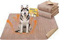 Dog Crate Mat, 2 Pack 34"×52" Flannel Washable Pet Mat for Dogs and Cats, Non-Slip Pet Pad for Kennel Training, Absorbs Urine and Waterproof Pad for Sofa Bed Crate Kennel Car Seat Floor（Khaki）