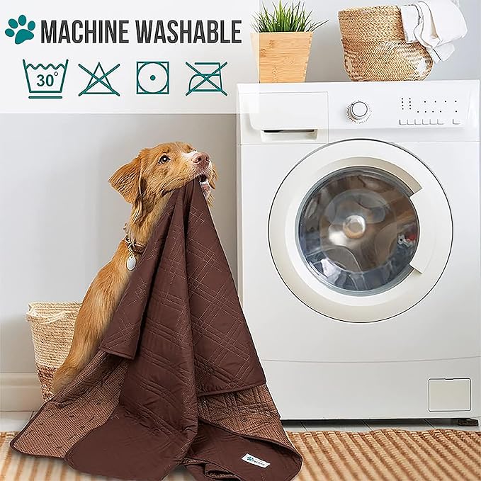 PetAmi Waterproof Bed Cover for Dogs, Waterproof Pet Blanket Couch Cover, Reversible Furniture Cover Sofa Protector for Pet Cat Bed, Washable Waterproof Blanket Dog Cover for Couch Seat, 102x82 Brown