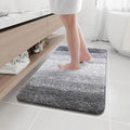 Arotive Microfiber Bathroom Rugs, Shaggy Soft and Absorbent Bath Rug, Non-Slip, Thick Plush Machine Washable Dry Bath Mats for Bathroom, Tub and Shower, 40x24, Grey, Rectangular