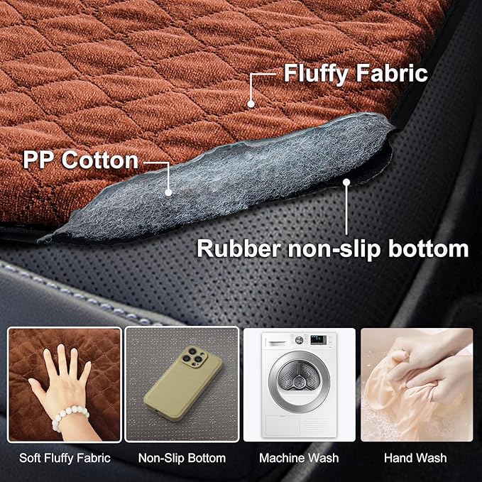 XUYEDOGLSH Car Backseat Dog Mat, Comfortable Non-Slip Cushion Suitable for Travel Dog Bed and Pet Home Sofa Blanket, Custom Mat for Car Backseat Extender and Seat Cover (Brown 51.2x23.6in)