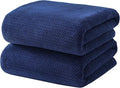 Akzpe 40x80 Inches Bath Sheets Towels for Adults Oversized Bath Towels Extra Large Luxury Super Soft Absorbent Quick Dry Microfiber (Navy Blue,2PCS)