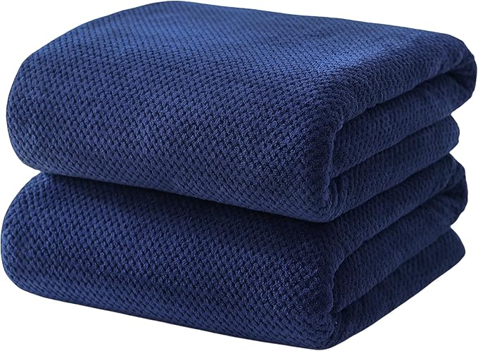 Akzpe 40x80 Inches Bath Sheets Towels for Adults Oversized Bath Towels Extra Large Luxury Super Soft Absorbent Quick Dry Microfiber (Navy Blue,2PCS)