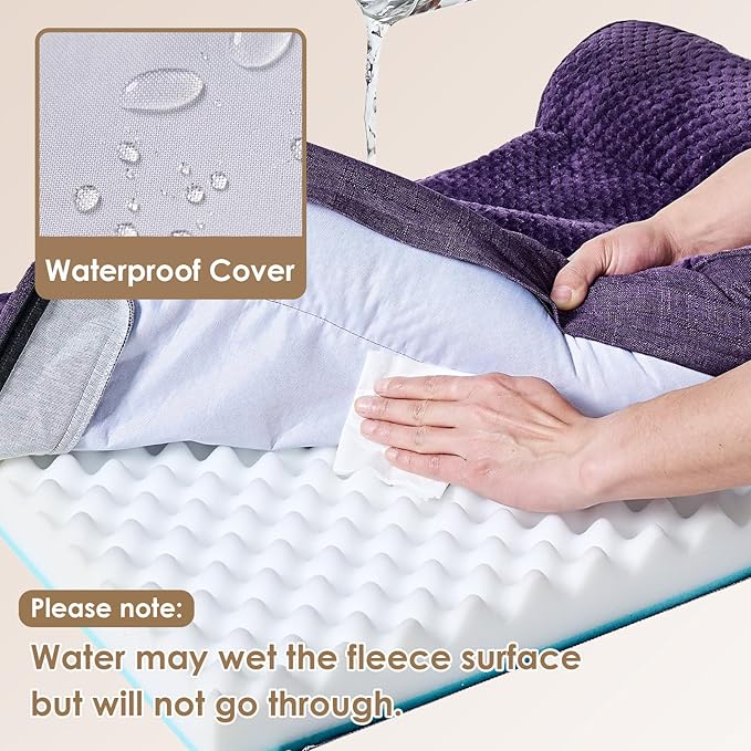 EHEYCIGA Extra Large Dog Bed Othorpedic, Memory Foam XL Dog Bed with Washable Removable Cover, Waterproof Pet Sofa Couch XLarge Size Dogs with Nonskid Bottom, 44x32x6.5, Purple