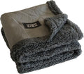 rocket & rex Large Waterproof Dog Blanket, Grey, Washable Waterproof Pet Blanket Protects Beds, Couches & Other Furniture, Premium Fleece Fabric with Reversible Faux Suede, 40" x 50" (Pack of 1)