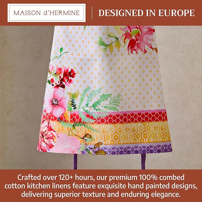 Maison d' Hermine 100% Cotton Apron for women with Pocket Kitchen Chef Apron for Men Cooking Gardening Server Waitress