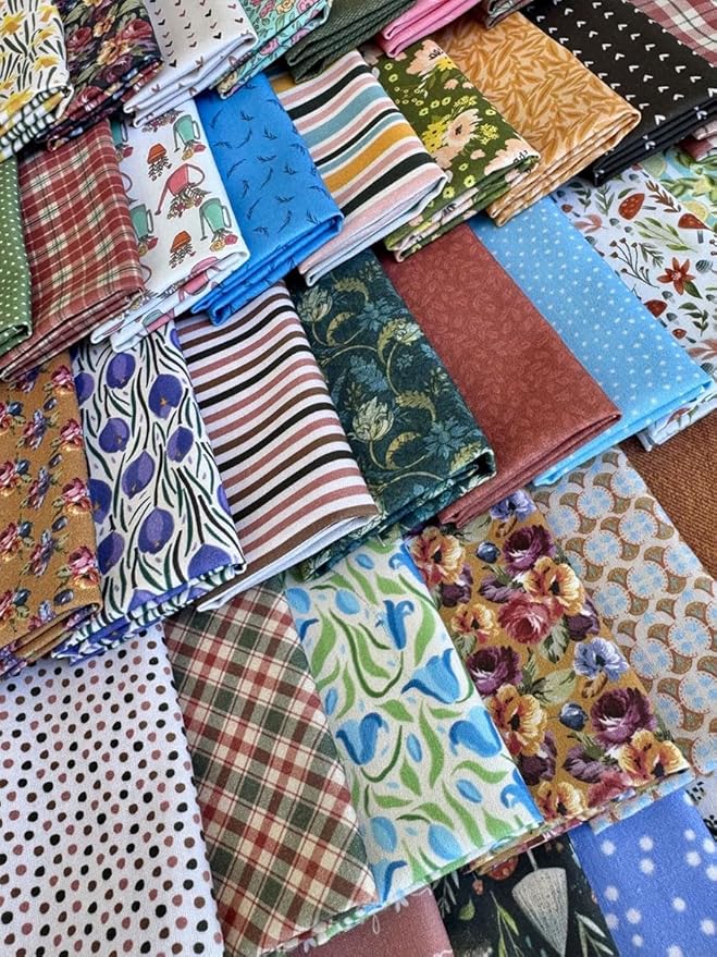 Cotton Fabric Squares Bundle 8x8 Inches – 25 Pcs Assorted Floral & Vintage Prints, 100% Cotton Satin, Quilting Patchwork Sewing Craft Fabric, Random Mix
