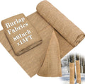 Buryeah 80 Inch x 15 ft Burlap Fabrics Roll Natural Gardening Multipurpose Burlap Weed Barrier Garden Landscape High Density Fabric Jute for Outdoor Home Craft Party Decor Wedding