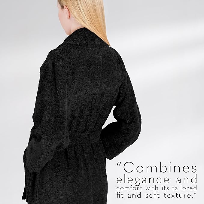 American Soft Linen Women’s 100% Cotton Terry Bathrobe – Soft, Absorbent, Quick Dry Turkish Robes for Women Quality Housecoat