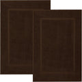 RIVERSIDE Bath Mat Set of 2 - Brown Bath Mats 21x34 Inches, Not a Bathroom Rug, 100% Ring Spun Cotton, Super Soft & Highly Absorbent Bathroom Floor Mats
