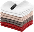 LikGuest 100% Honeycomb Cotton Kitchen Dish Cloths, 12x12 Inch, 8-Pack, Super Absorbent & Reusable, Quick-Dry & Lint-Free, Ideal for Kitchen, Glass, Car, and Household Cleaning