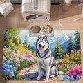 Husky Dog Food Mat for Floors Waterproof,Quick Dry Anti-Slip Dog Bowl Mats for Food and Water,Pet Feeding Mats,Pet Placemat for Messy Drinkers to Protect Floors,Pets Supplies 17.72×11.81in