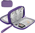 Skycase Electronic Organizer Travel Case - Waterproof Travel Cord Pouches for Organization, Cable Organizer, All-in-One Double Layers Storage Bag for Accessories, Charger, Cable,PurpleL