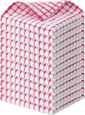 Kitinjoy Cotton 12 Pack Terry Kitchen Dish Cloths, 12 x 12 Inches Super Soft and Absorbent Dish Rags, Quick Drying Dish Towels for Washing Dishes, Red