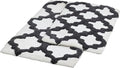 C23 Luxury Trellis Bath Rug Set of 2 (White & Grey) 20"x32" & 16"x24" | 2200 GSM Ultra-Thick High-Density Plush | Decorative Non-Slip Bathroom Mats | Hotel Quality, Machine Washable