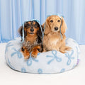 LE SURE Donut Medium Dog Bed - Round Cat Beds for Indoor Cats Calming Bed Gift for Pets, Cute Modern Beds with Jacquard Shaggy Plush & Anti Slip Bottom, 30 Inch, Ice Melt