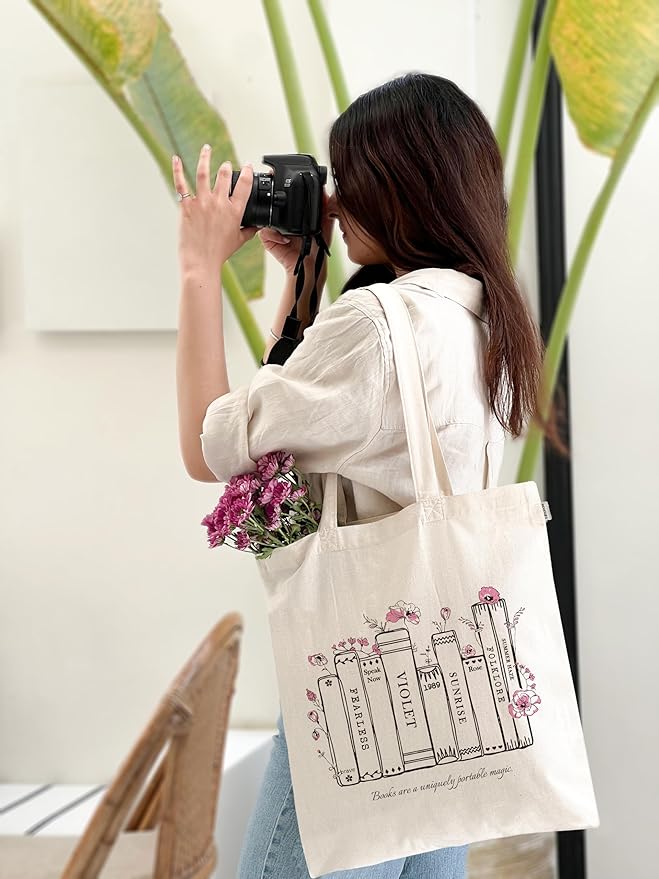 Eco Right Tote Bag for Women, Reusable Grocery Bag, Canvas Tote Bag for Shopping, Cotton Bag for Daily Use, Gifts for Women