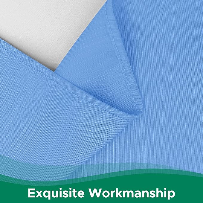 Biscaynebay Wrap Around Bed Skirts for King & Cal King Beds 15" Drop, Denim Blue Elastic Dust Ruffles with Adjustable Belts Silky Luxrious Fabric Machine Washable