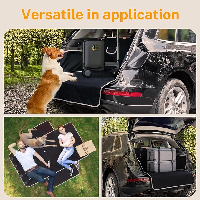 Toozey Dog Car Seat Cover for SUV, Sedan & Van, Waterproof & Tear-Resistant Back Seat Pet Cover for Dogs with Side Walls, Non-Slip Backing & Bumper Guard, Black Large: 81.9"x54.3"