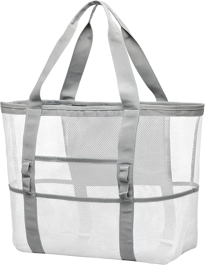 F-color Mesh Beach Bag Family - Large Tote Bag for Cruise Pool Toys Beach Vacation Essentials