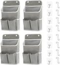 Someteth Hanging Basket for Organizing, Wall Organizer with Pockets and Over The Door Organizer，Can for Home, Closet, Office and Camper (4 Grey)