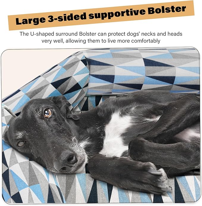 Pyowmgd Orthopedic Dog Bed - Beds Bolster,Cooling Elevated Dog Beds with Metal Frame,Raised Dogs Bed,Easy to Assemble,Up to 130 lbs,X-Large (51" L x 32.3" W x 7.8" Th)
