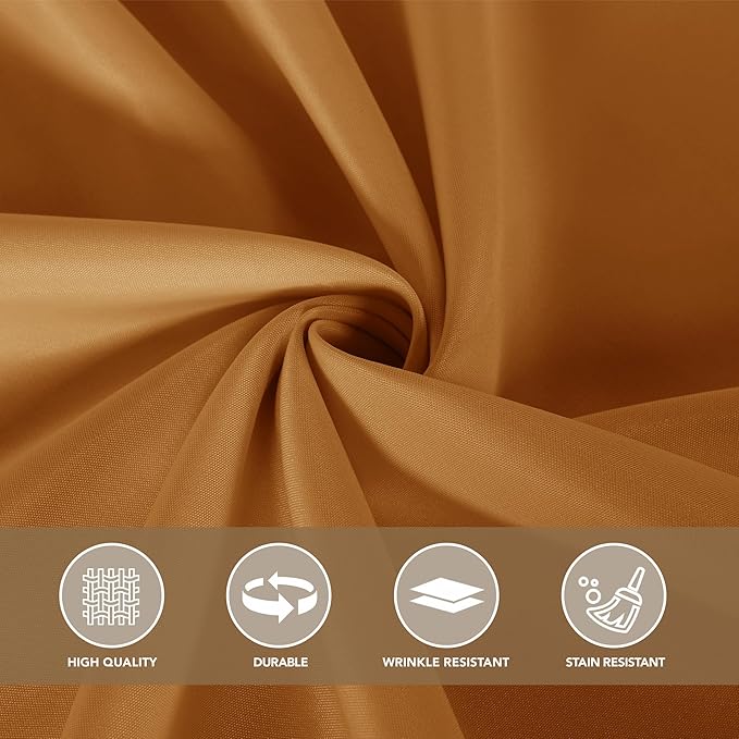 sancua Thanksgiving Tablecloths for 6 Foot Rectangle Tables, 6 Pack Light Brown - Washable Polyester Fabric Fall Table Cloth for Harvest Party, Birthday, Banquet Reception, 54x108 Inch Bronze