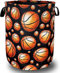 Funny Basketball Laundry Basket With Handles Oxford Cloth Tote Bag Colorful Laundry Hamper 18.9"x16.5" Foldable Clothes Storage Bucket Toy Organizer For Bathroom/Laundry/Bedroom