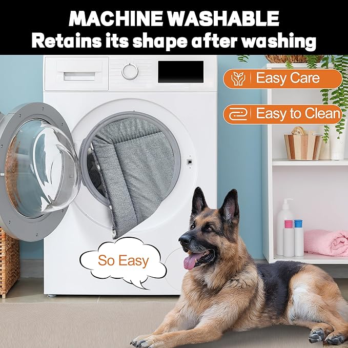 WITTOP Washable Dog Bed Plush Orthopedic Outdoor Crate Mat with Non-Slip Bottom,Luxe Soft Kennel Pad for Pets, Cozy Cage Cushion & Pet Sleeping Mattress Large Sized,Medium,Small Dogs,36 x 24 inch,Grey