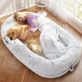 Murago Human Dog Bed for Adults, 43 x 10 x 75 Long Human Size Dog Bed, Removable Cover, Orthopedic Design, Light Grey