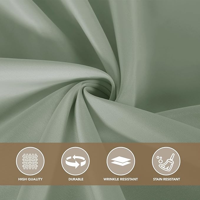 sancua Rectangle Tablecloths for 6 Foot Tables, 6 Pack - Washable Polyester Fabric Table Cloth for Wedding Party, Birthday, Banquet Reception, 54x108 Inch, Sage Green