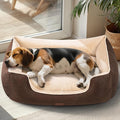 MellowMates Orthopedic Dog Bed for Large Sized Dogs with Removable Washable Cover, Waterproof Lining & Non-Slip Base, Pet Dogs Couch Sofa with Extra Thick Dual-Layer Interior Padding, 36", Brown