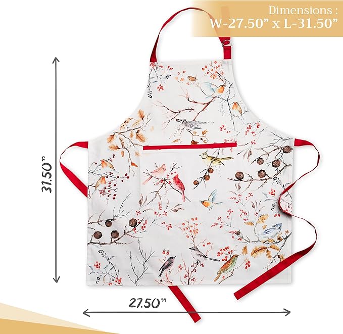 Maison d' Hermine 100% Cotton Apron for women with Pocket Kitchen Chef Apron for Men Cooking Gardening Server Waitress