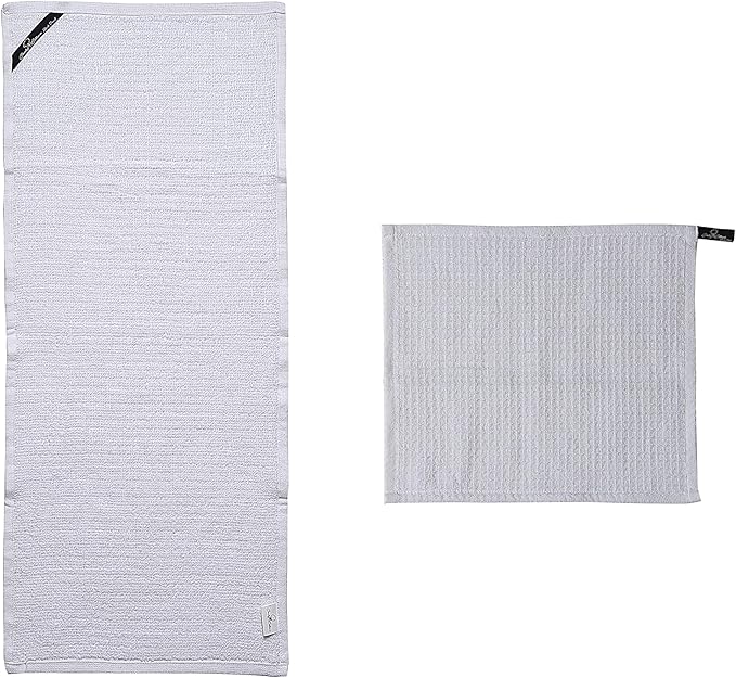 Candy Cottons Kitchen Dish Wash Cloths Waffle Terry Design DishCloths12x12 in Pk of 4 & Dish Towels 13x28 in Pk of 4|Cotton Dish Rags for Drying Dishes|Counter Top |Spring Easter Basket Decor|White