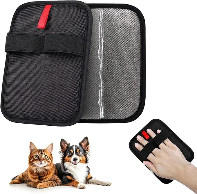 2 Pack 2025 Upgraded Electrostatic Pet Hair Removal Glove for Dogs and Cats Reusable Pet Hair Remover Tool for Bed Carpets Clothing Couch Car Seats Mitts with Strong Grip Pet Hair Gloves