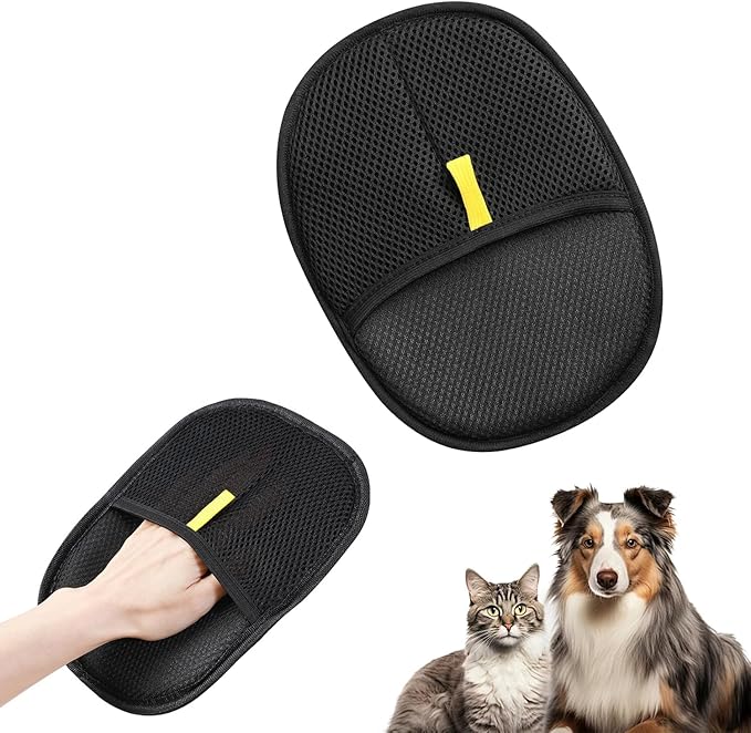 sinirttou Pet Hair Remover Gloves for Cats & Dogs, Electrostatic Pet Hair Removal Gloves Brush for Pets Hair, Upgraded Animal Fur Removal Tool (Black, 1Pcs)