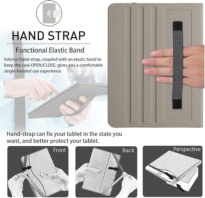ZtotopCases for New iPad Pro 11 Inch Case 2024 (M4), Premium PU Leather Smart Cover with Auto Wake/Sleep,Multiple View Angles with Hand Strap and Pocket for iPad Pro 11 5th Gen,Denimblack