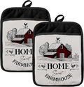 Home Sweet Farmhouse Chicken Oven Mitts Set, Chicken Gifts for Lovers Women, Farmhouse Heat Resistant Kitchen Oven Gloves for Baking and Cooking,Pot Holders