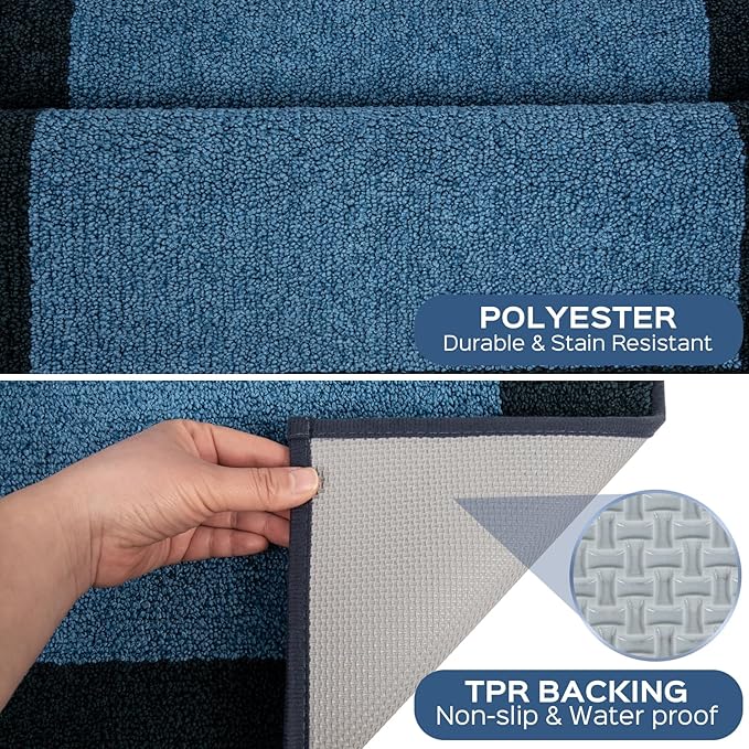 DOMUSTEX Machine Washable Runner Rug 24" x 70", Non Slip Kitchen Mat for Floor, Absorbent Entryway Rug for Kitchen, Bedroom, Hallway, Bathroom, Door (Roll Packing)