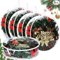 Zhengmy 5 Pcs 30 Inch Christmas Wreath Storage Bags Transparent Wreath Storage Container Bulk Wreaths Box with Dual Zippers and Handles for Xmas Holiday Wreaths Garland