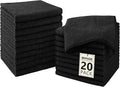 UNIMADE Washcloths - 20 Pack - Face Towels (12" x 12"), Highly Soft Wash Cloths and Hand Towels, Fast Drying Multi-Purpose Microfiber Cleansing Cloths for Bathroom, Hotel, Spa, and Salon - Black