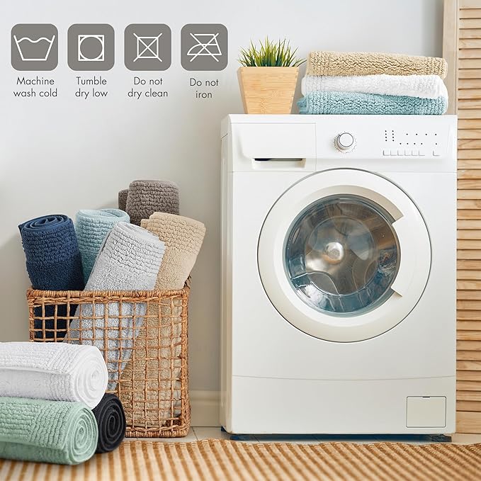 Madison Park Splendor Reversible 100% Cotton Tufted Bathroom Rug-3000 GSM Hotel Quality Luxurious Plush Medium Pile Bath Mat Absorbent, Quick Dry, Shower Room Décor, 24x36 Charcoal