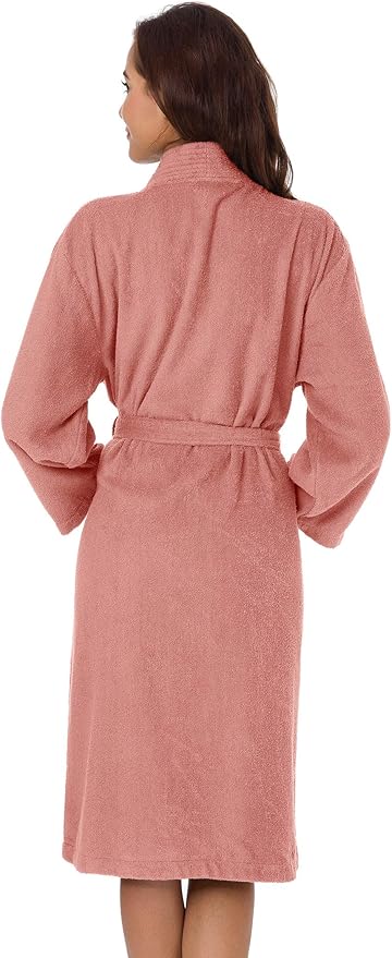 SIORO Women Terry Cloth Bath Robes with Pockets, Soft Long Cotton plush Kimono Wrap Bathrobe, Spa, Fuzzy Female nightgrown