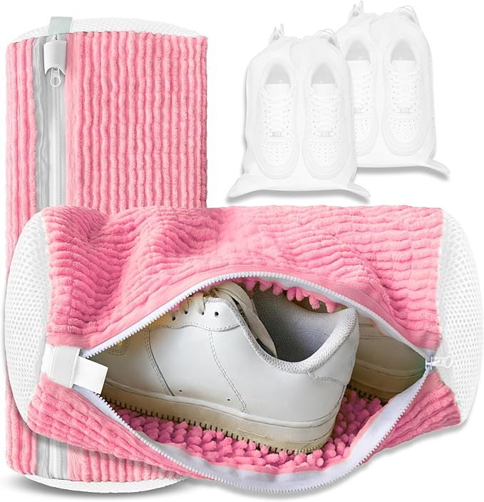Xinambyh 2Pcs Reusable Shoe Washing Machine Bag for Washer and Dryer:Free Up Hands, Prevent Deformation,shoe bag with Zipper Protection Design, Use for all Shoes,Sports Shoes