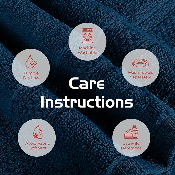 RIVERSIDE 3-Piece Towel Set, 1 Bath Towel, 1 Hand Towel, 1 Washcloth, 550 GSM Ring Spun Cotton, Soft, Quick Dry, Absorbent Bathroom Towels for Home, Gym, Spa, Blue Opal